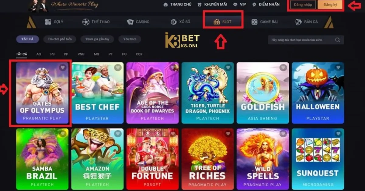 Các Loại Slot Game Nổ Hũ K8
